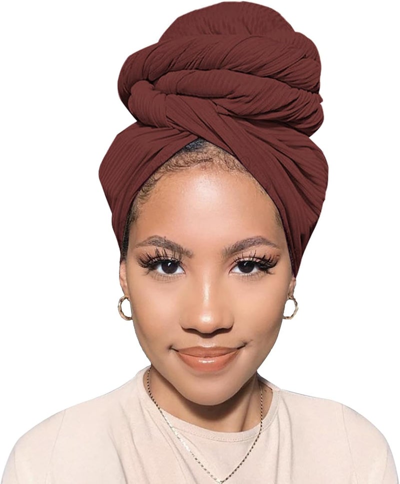 PWEOUKE Head Wraps for Black Women African Head Wrap Lightweight for Women Long Plain Turban Hair Scarf Scarves - Image 1